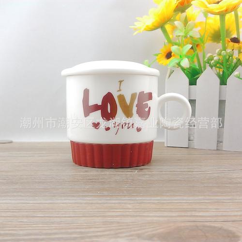 字母love情侣陶瓷杯 zakka创意陶瓷杯卡通牛奶杯子 简约陶瓷杯子